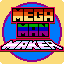 The pride variant of the Mega Man Maker Discord server icon made for Pride Month 2025 by Objectionable