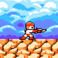 Mega Man using Über Chain's melee attack